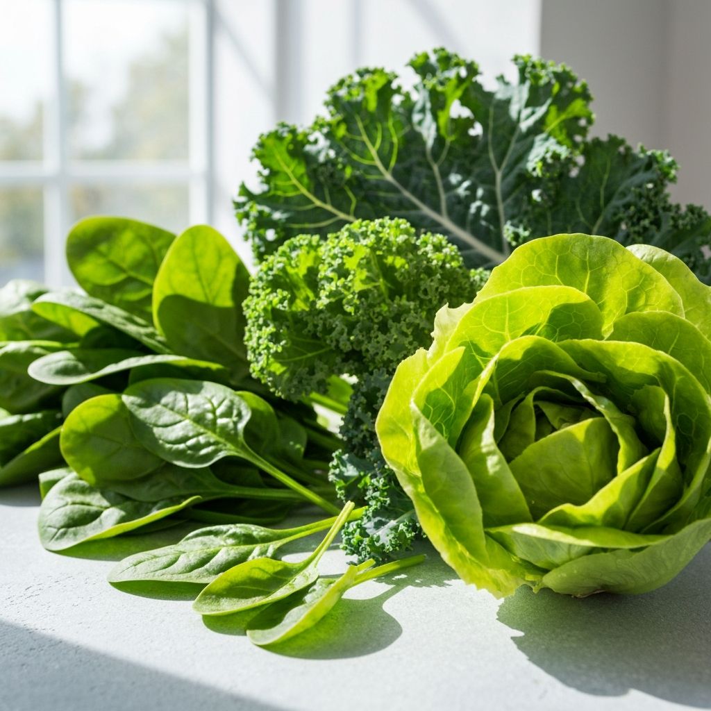 Fresh leafy greens and vegetables